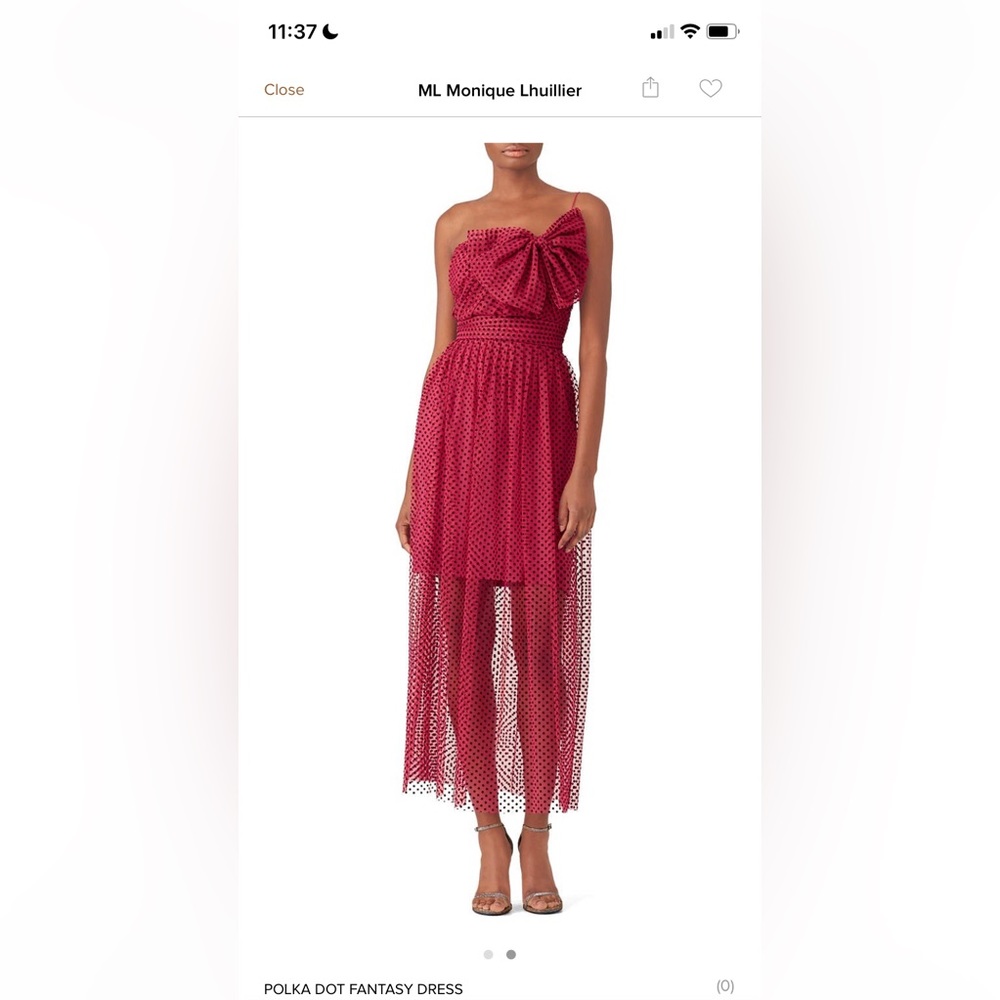 Monique Lhuillier Polka Dot Bow Dress